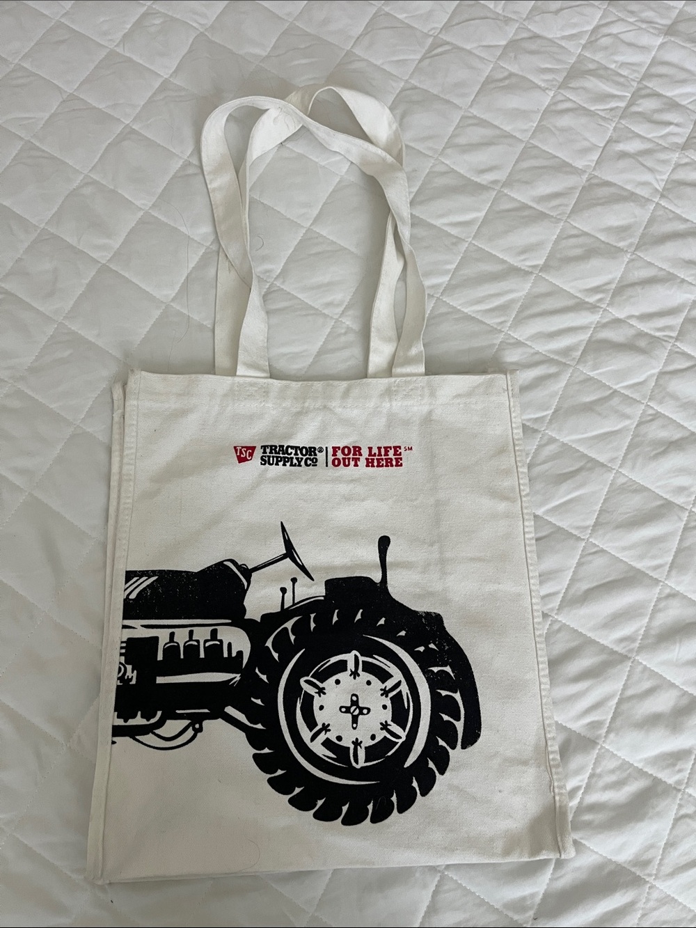 Tractor Supply Tote-White/Black Logo